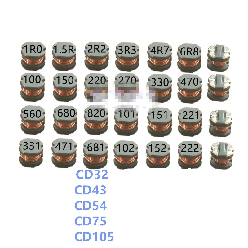100buc Chip inductor CD31 CD32 CD43 CD53 CD54 CD75 CD105 Cip de putere inductor 4R7 . ' - ' . 0