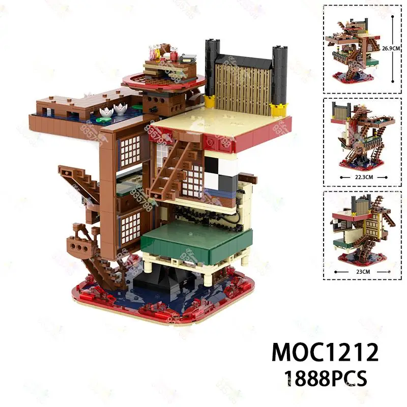 1888PCS Demon Slayer Infinity Castelul Bloc Creative Anime Arhitectura Scena Modelul de Asamblare Caramida Jucării Pentru Copii MOC1212 . ' - ' . 0