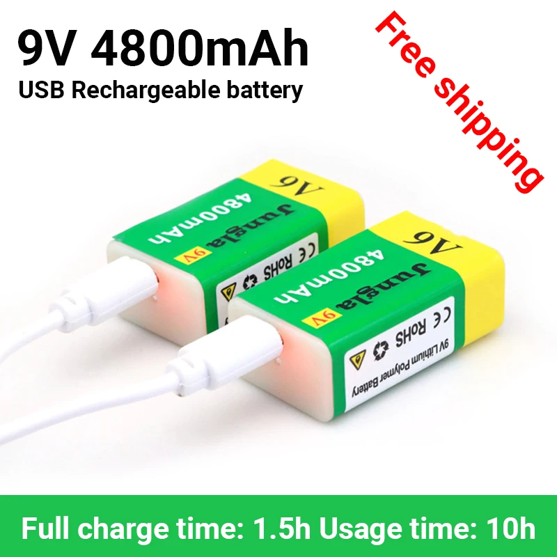 2022 9V 4800mAh Li-ion Baterie Reîncărcabilă USB Micro Baterii de 9 V Litiu pentru Multimetru Microfon cu Control de la Distanță Jucărie KTV Utilizare . ' - ' . 0
