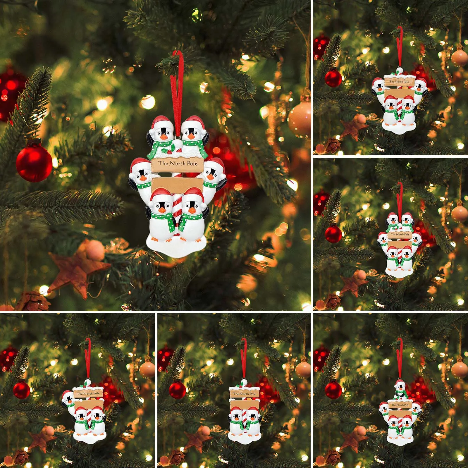 2023 Decor de Crăciun DIY Personalizate Familie Frumoasă Rășină Jucărie Pinguin Pom de Crăciun Agățat Pandantiv Ornament de Crăciun Decor . ' - ' . 0