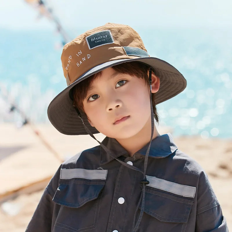 3-10Y palarie de soare de Vară pentru Băieți și Fete Găleată Pălărie Copii Bumbac UV Călătorie Pălării Copil Mare Refuz în aer liber, Plajă Capace de Moda Casual, Panama Capac . ' - ' . 0