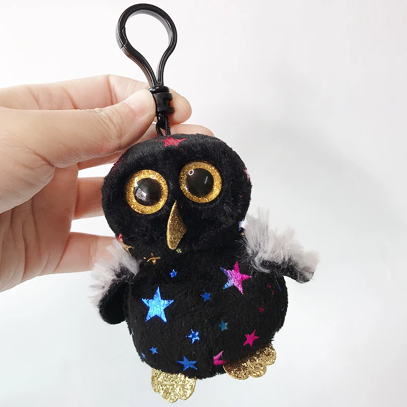 9cm Ty Beanie Ochii Mari Pandantiv Mic Breloc Mini Clipuri Umplute Jucărie de Pluș Papusa Black Owl Hyde Copii Cadouri de Craciun . ' - ' . 0