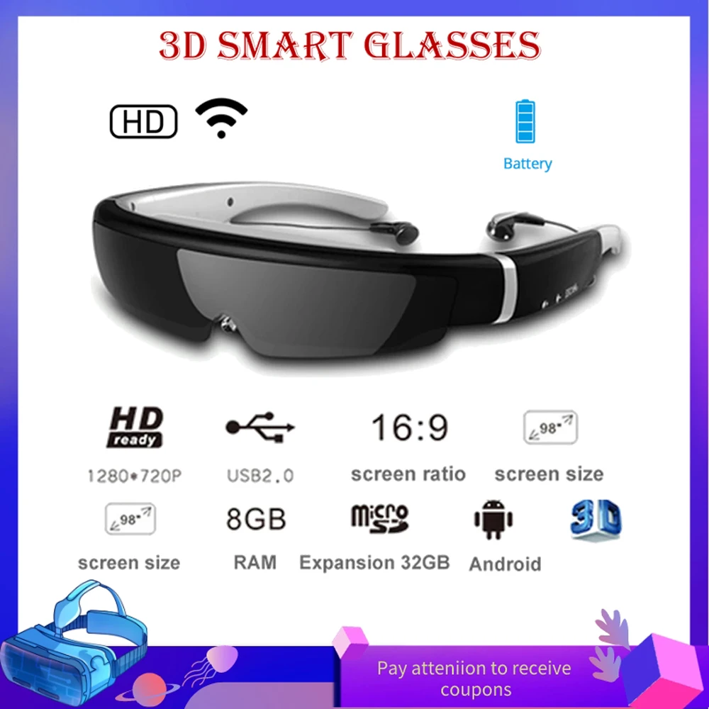AR/VR Imax 98 inch Ecran Gigant Teatru Mobil 8G Memorie Ivs Inteligent Android 3д очки для телевизора Toate-In-Unul Virtual Real . ' - ' . 0