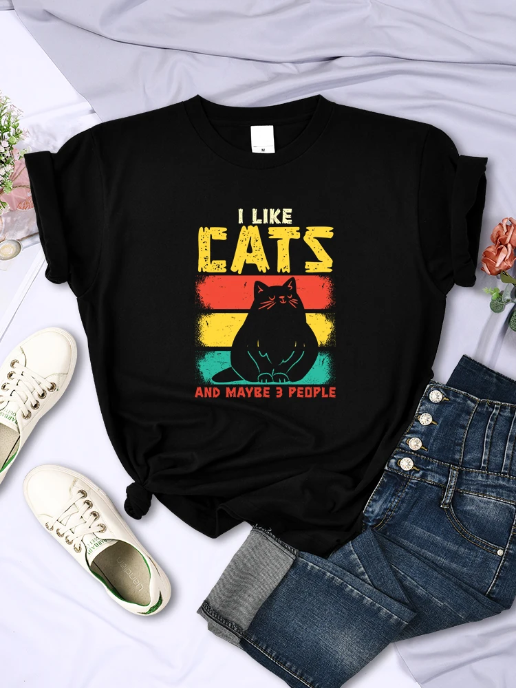 Amuzant Pisica Drăguț Iubitorii de Distracție, îmi Plac Pisicile de sex Feminin T-Shirt Respirabil Casual cu Maneci Scurte Personalitatea Toate-matematica Topuri Femei Tee Îmbrăcăminte . ' - ' . 0