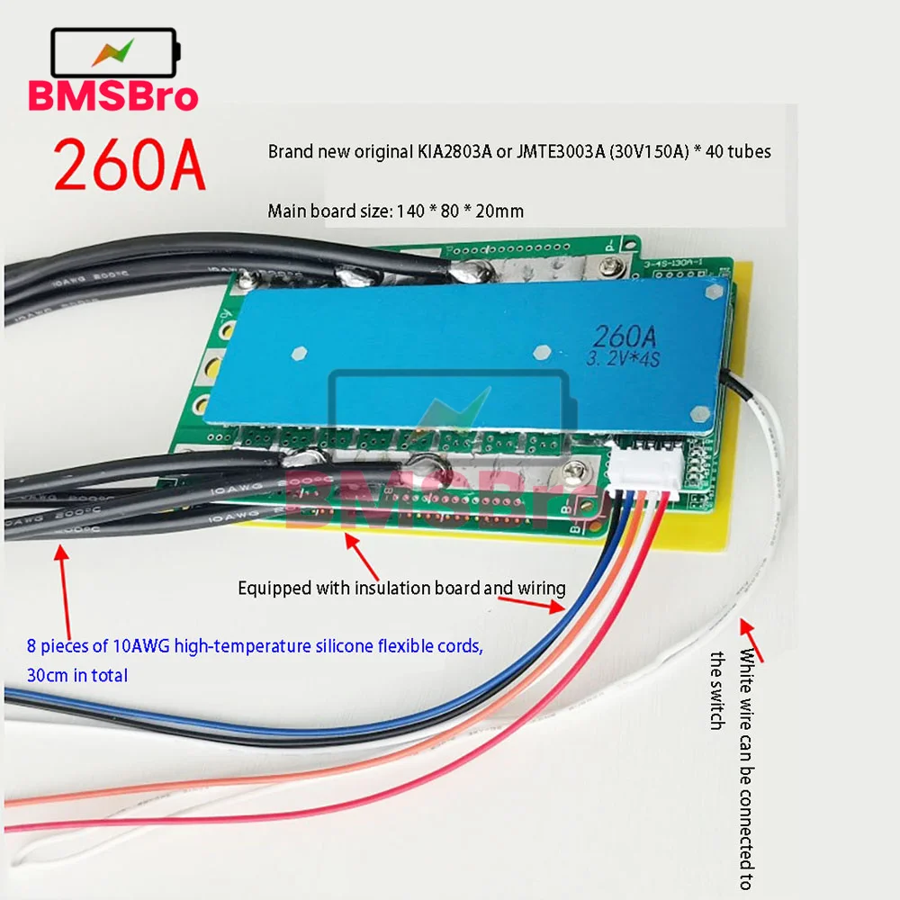 BMS 4S 12.8 V 260A Lifepo4 Baterie de Litiu de Protecție Placa de Încărcare Descărcare a Proteja Invertor pentru Ebike Escooter Masina . ' - ' . 0