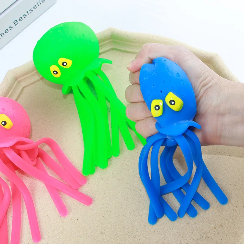 Baby Jucarii de Baie Burete Absorbind Apa Octopus Stoarcere de Relief de Stres Jucării Înot de Vară a Juca Jucărie de Apă pentru Copii . ' - ' . 0