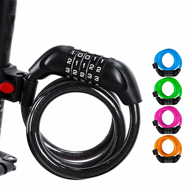 Blocare biciclete Cod format din 5 Cifre 1200mm*12mm Blocare Anti-furt Bicicleta de Securitate Accesorii din Cablu de Oțel de Ciclism Biciclete de Blocare . ' - ' . 0