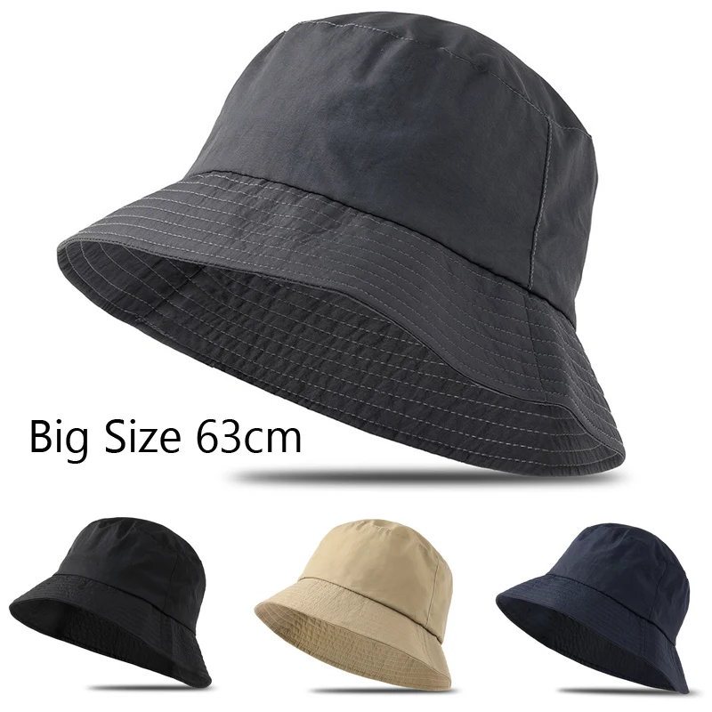 Bărbați pe Plus Dimensiune Găleată Pălării Cap Mare Om de Mari Dimensiuni Palarie de Soare Femei Goale Pescar Capac de Vară de protecție Solară Panama 56-58cm 60-63 cm . ' - ' . 0