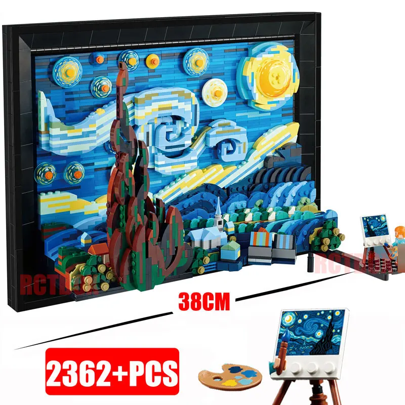 Compatibil 21333 Vincent Van Gogh Noaptea Înstelată Blocuri De Arta Pictura Cărămizi Moc Idei Acasă Decorae Educație Jucarie Cadou . ' - ' . 0