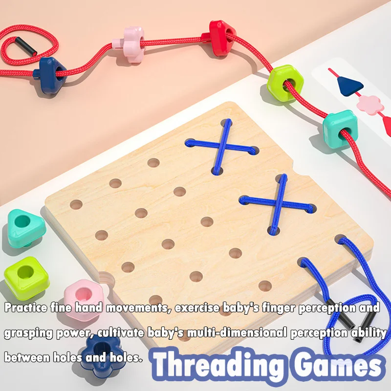 Copiii Montessori Culoare Pegboard Jucării 3D de Învățare Educație Handmade-Uri Filetare Joc de Activități de Educație Jucărie . ' - ' . 0
