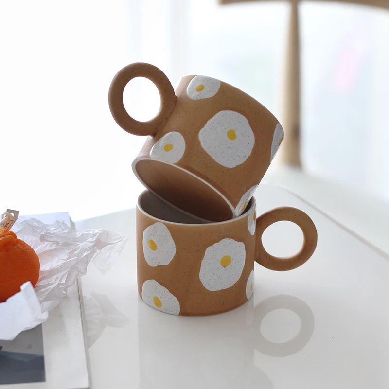 Creativ De Pictat Ouă Fierte Cana Ceramica Mic Dejun Cafea Cu Lapte Cesti De Ceai Bucătărie Drinkware Cuptor Cu Microunde Masina De Spalat Vase În Condiții De Siguranță . ' - ' . 0