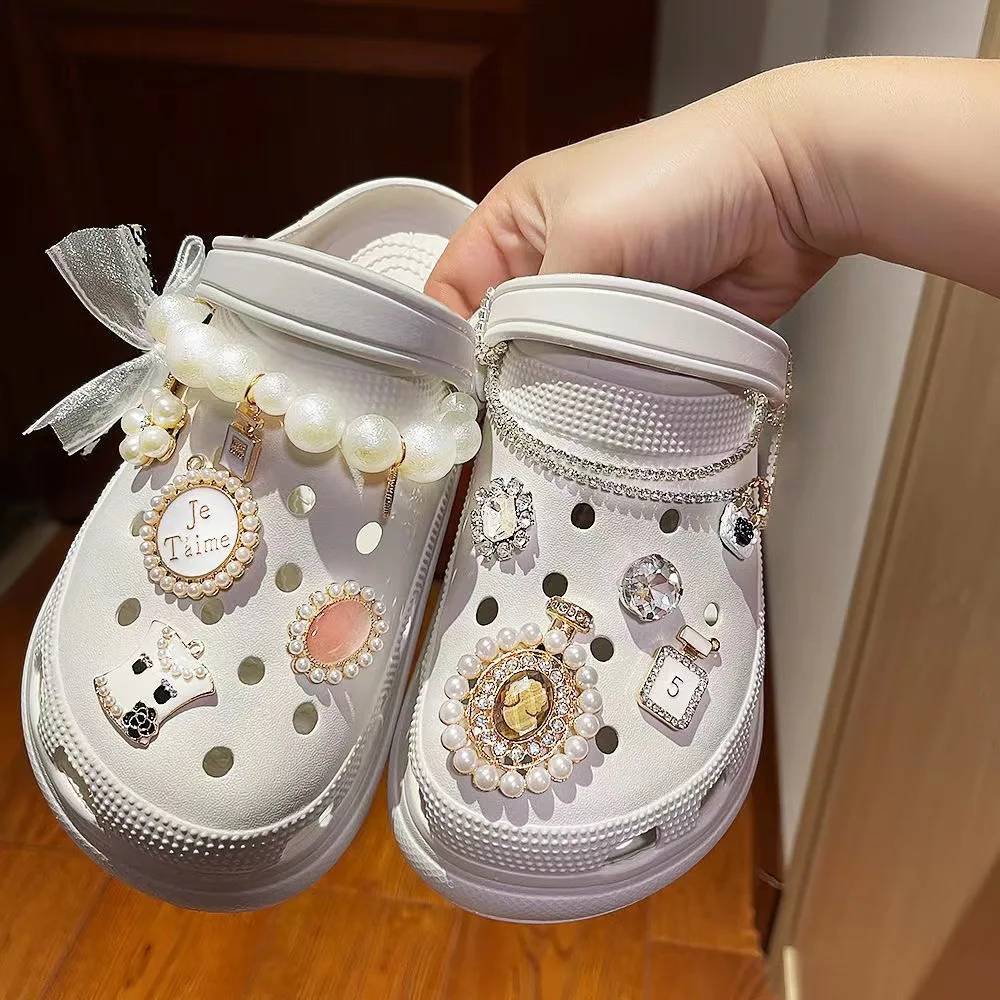 De lux Stras Pearl Croc Farmece DIY Designer de Bijuterie Pantofi Decaration Farmec pentru Croc Saboți Copii Femei Cadouri Fete . ' - ' . 0