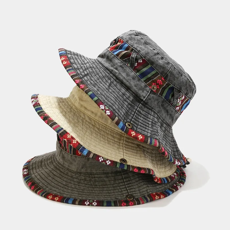 De vară în aer liber, Drumeții, Pescuit Parasolar Bumbac Vânt Național de Culoare Solidă Găleată Pălărie de Călătorie în aer liber la Soare Capac pentru Bărbați și Femei . ' - ' . 0