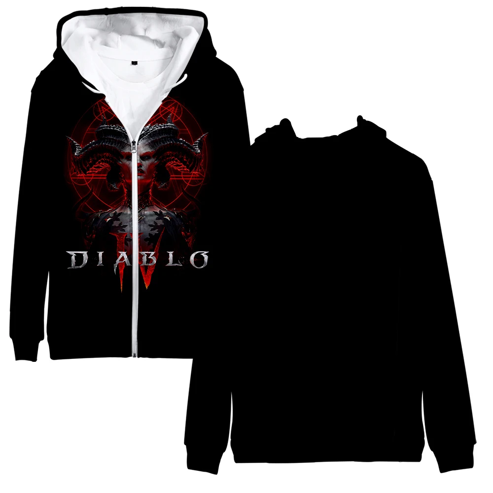 Diablo IV Joc Marfa cu Fermoar Hanorac Stil de Moda Unisex Maneca Lunga Harajuku 3D Cosplay Haine . ' - ' . 0