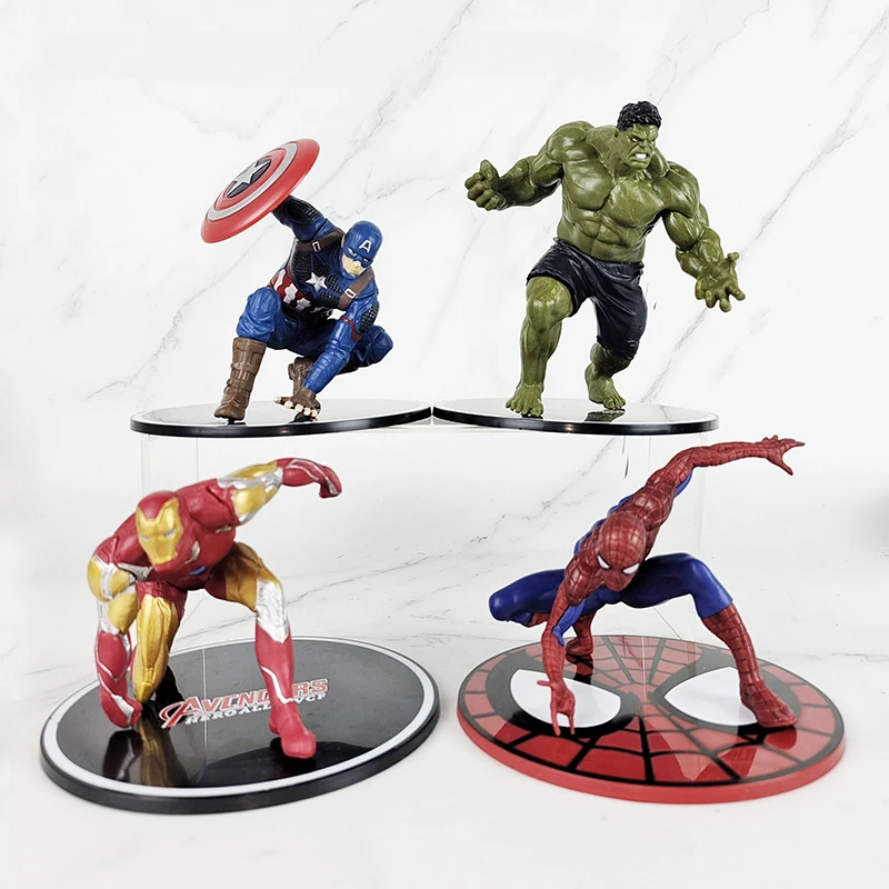 Disney Marvel Avengers Spider Man Captain America, Hulk, Iron Man Figura Anime Masina Ornament Drăguț Jucării Model De Tort Decor Accesorii . ' - ' . 0
