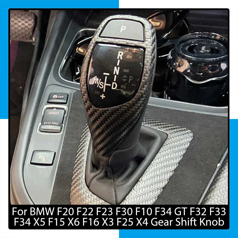 Fibra de Carbon Pentru BMW F10 F30 F15 F07 F20 F21 F22 F32 F34 F35 5GT Auto Gear Shift Cadru Panou Buton de Viteze Acoperi Capul Tapiterie . ' - ' . 0