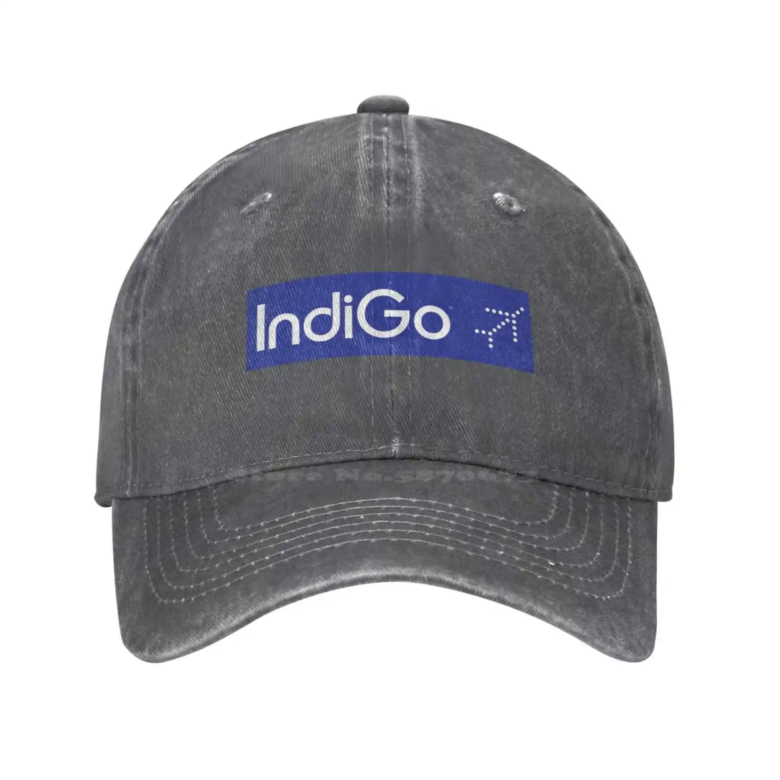 IndiGo Logo-ul Imprimat Grafic Logo-ul de Brand de Înaltă calitate Denim capac Tricotate pălărie de Baseball capac . ' - ' . 0