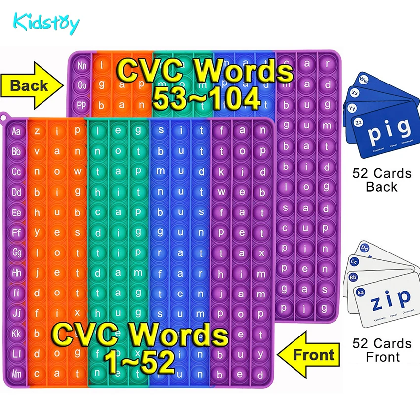 Kidstoy CUVINTE CVC Bule de Ortografie Tabelul Anti Stres Jucarii Cu 52pcs Carti Montessori Cuvinte în limba engleză de Învățare de Decompresie Cadou . ' - ' . 0