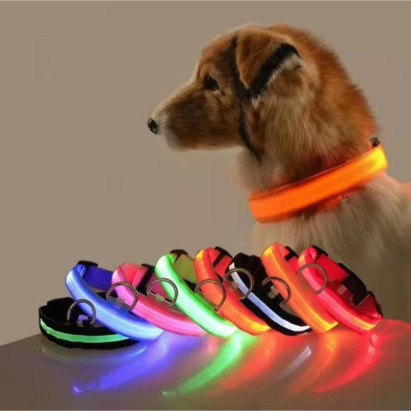 LED-uri de Câine Strălucire Guler 3 Moduri de Lumina Baterie Pisica Catel de Siguranță Noapte Luminoasă Consumabile Lumina Anti-a Pierdut Gulerul Accesorii pentru animale de Companie . ' - ' . 0