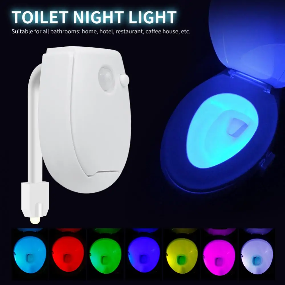 Led Toaletă Lumina De Fundal Led-Uri Luminaria Lampă 7 Culori Toaletă Lumina De Noapte Acasă De Alimentare Fierbinte Wc Lumina Smart Senzor De Mișcare Pir . ' - ' . 0