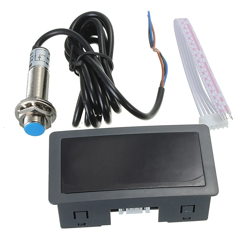 M12 100HZ Auto Tahometru Digital LED Indicator RPM 5-9999 Metru de Viteză+Hol Comutatorul de Proximitate Senzor de Tachomete Auto Piese de Interior . ' - ' . 0