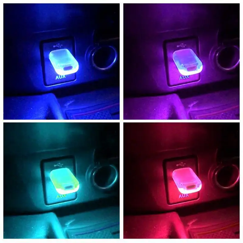 Masina Mini USB LED Light Touch Comutator RGB Colorate Auto Interior Atmosferă de Lumină Decor PC-ul Mobil de Încărcare Putere Lampă Mică . ' - ' . 0