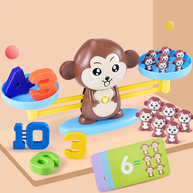 Montessori Jucării Maimuță Scară de Echilibru Joc Matematica se Răcească pentru Copii Copii de Învățare de Numărare Numărul de Dezvoltare pentru Copii Jucarii Educative . ' - ' . 0