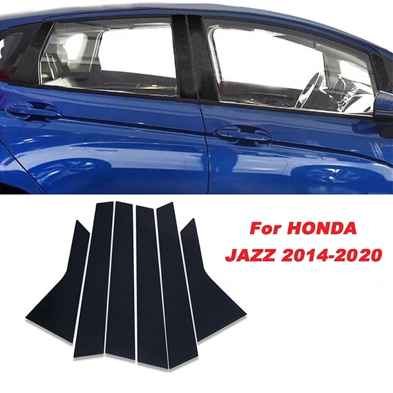 Negru lucios Partea Pilon Posturi Geamul Portierei Tapiterie Decor Exterior Kit pentru Honda Jazz 2014 2015 2016 2017 2018 2019 2020 . ' - ' . 0