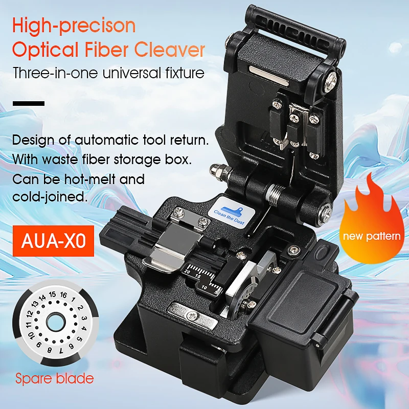 Noi AUA-X0 Înaltă precizie Fiber Cleaver cu Deșeuri de Fibre Cutie Cablu de Fibra Optica Tăietor Fibre Fusion Splicer Cutter . ' - ' . 0