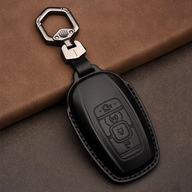 Noua Piele naturala Auto Smart Key Caz Titularul de Acoperire Lant pentru Ford Lincoln MKC MKZ . ' - ' . 0