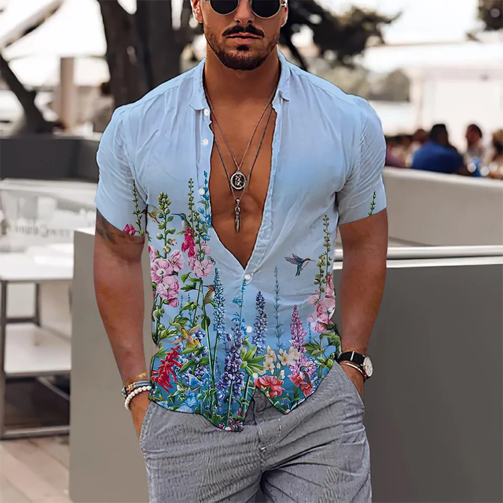 Nouă Bărbați Harajuku Vara Aloha camasa Tropical cu Flori Imprimate 3D Moda Tricou Unisex Street Casual, de Plaja cu Maneca Scurta Tricou Top . ' - ' . 0