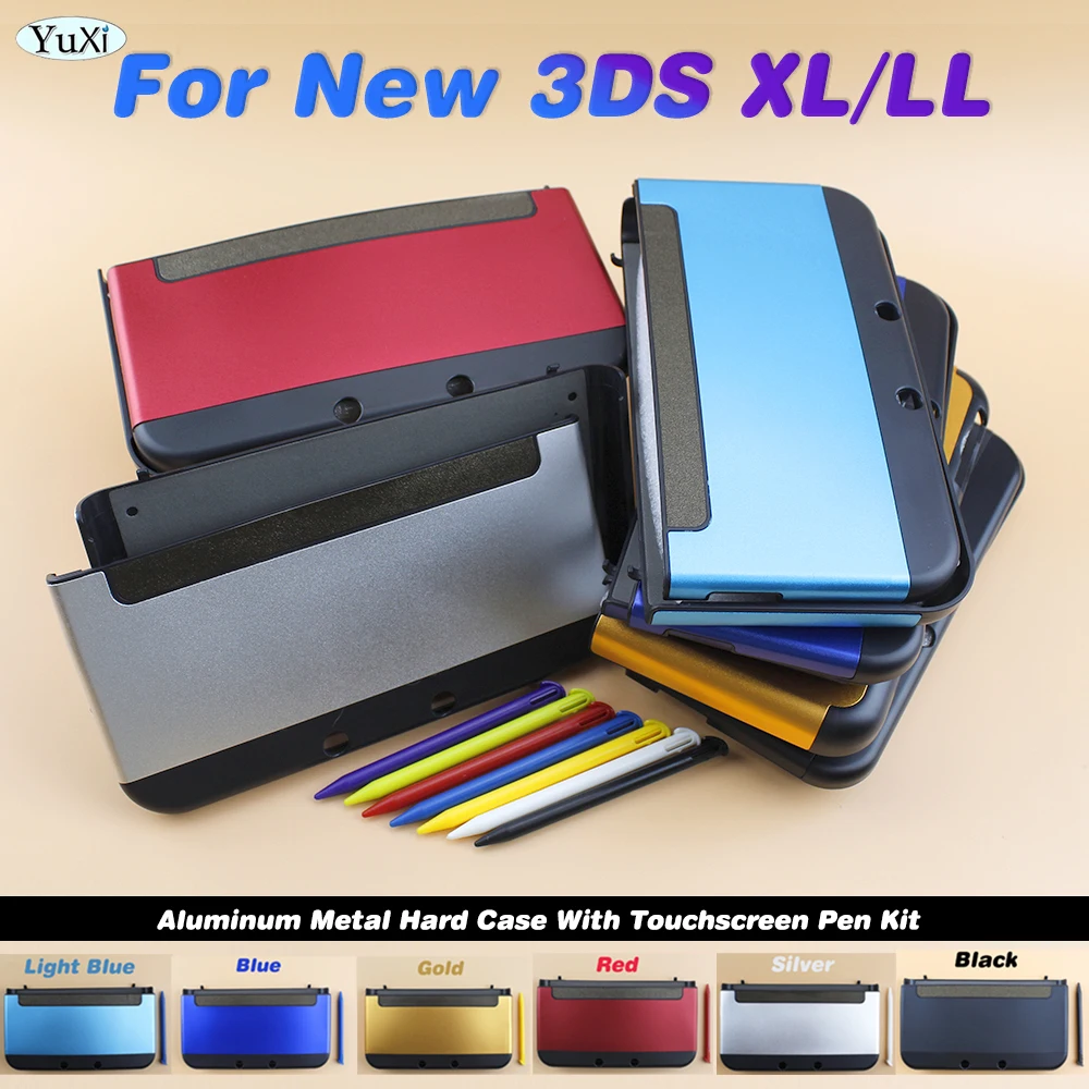 Pentru New 3DS XL/LL Aluminiu Greu Carcasă de Protecție Caz Coajă de Sus si de Spate Capac de Protecție Masca Cu Stylus Pen Kit . ' - ' . 0
