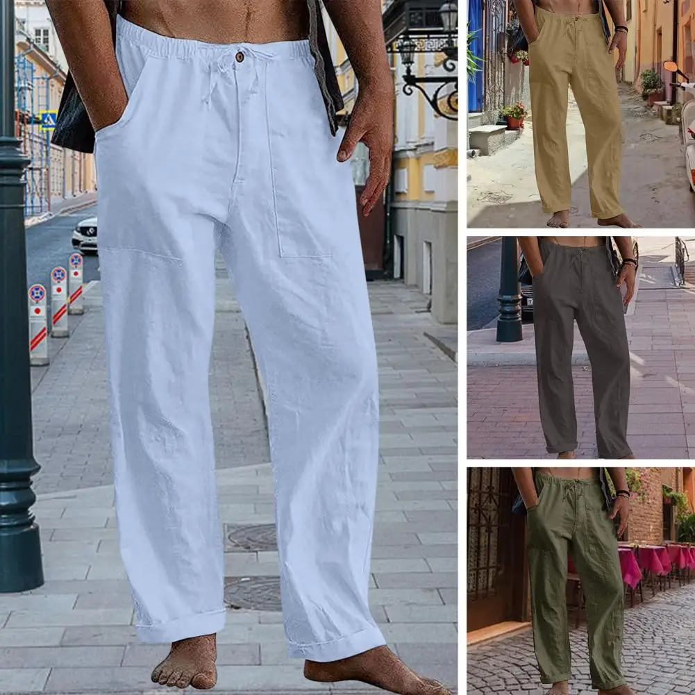 Plaja Pantaloni Lungime Completă Colorfast Versatil Piciorul Drept Larg Casual Pantaloni De Trening Pantaloni De Vară De Zi Cu Zi De Îmbrăcăminte . ' - ' . 0