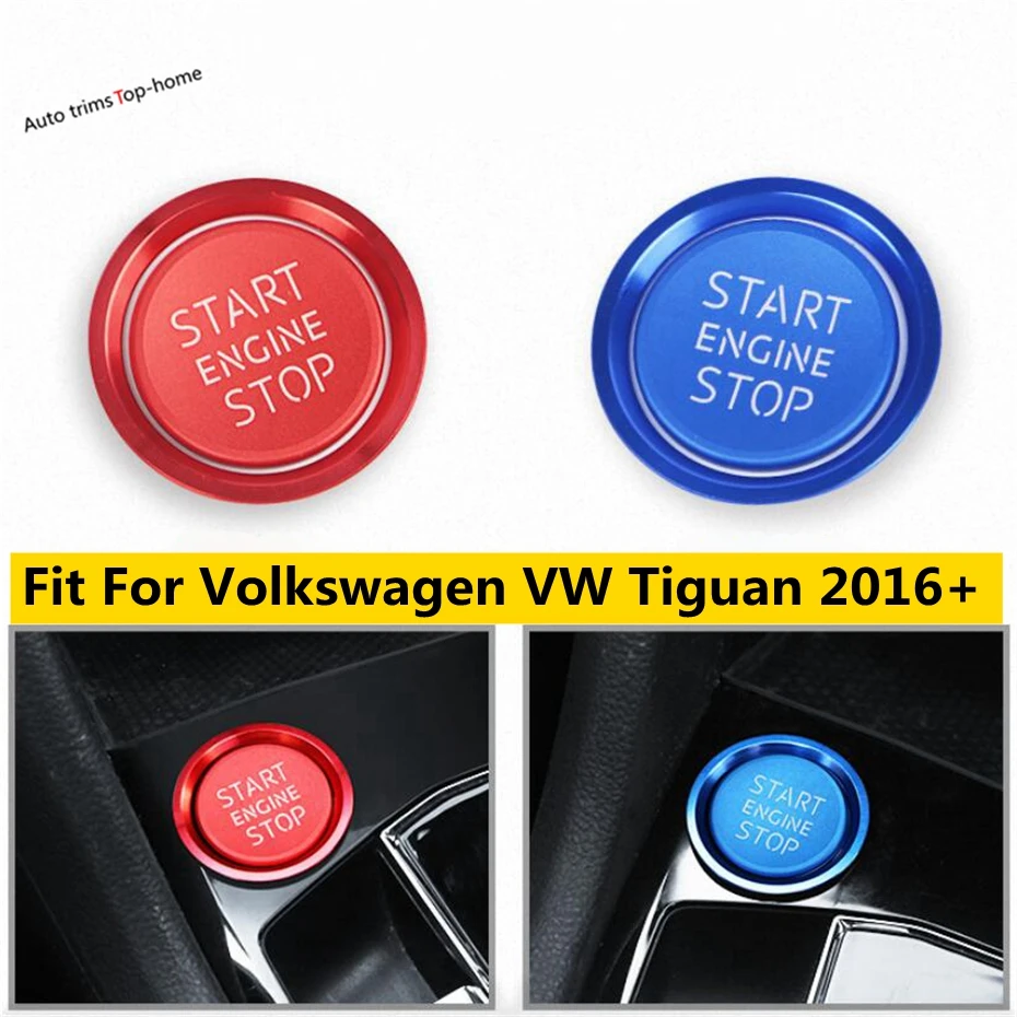 Pornirea Motorului Inel De Oprire Sistem De Acces Fără Cheie Buton De Acoperire Decor Trim Fit Pentru Volkswagen Tiguan 2016 - 2022 Metal Accesorii De Interior . ' - ' . 0