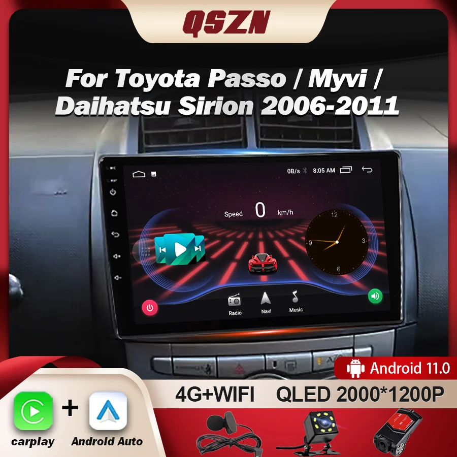 QSZN Pentru Toyota Passo Daihatsu Boon Sirion Subaru Justy honda city Radio Auto Multimedia Player Video, GPS, 4G, Android Carplay 12 . ' - ' . 0