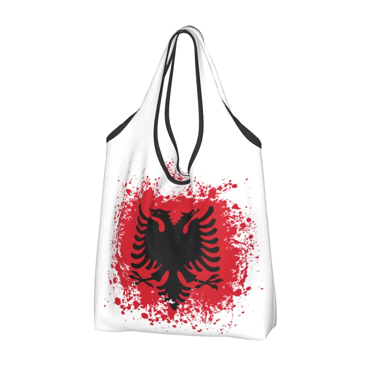 Retro Albania Flag Cumpărături Tote Sac Femei Amuzant Albanez Vultur Umăr Cumparator Saci De Mare Capacitate Geantă De Mână . ' - ' . 0