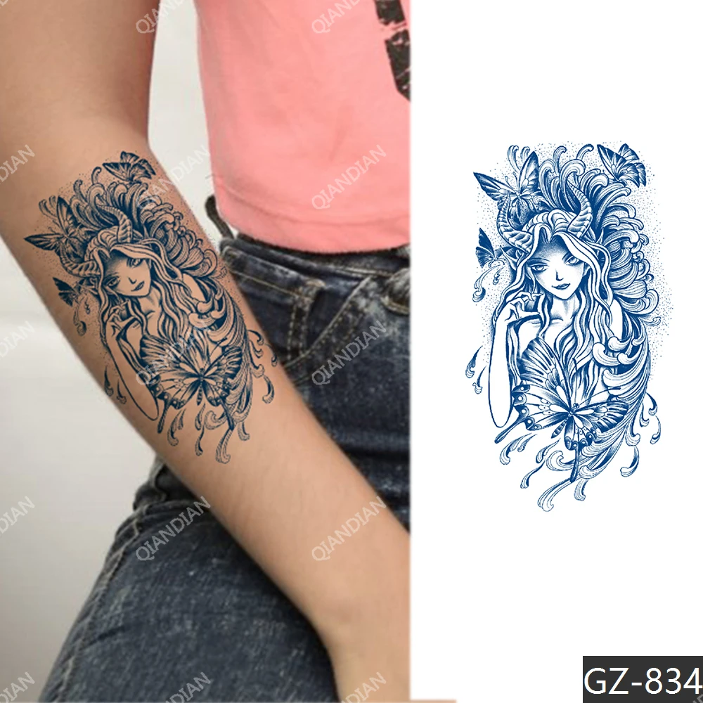 Semi-Permanent Suc Impermeabil Tatuaj Temporar Fals Autocolant De 15 Zile Fluture Floare De Pădure Femei Fata De Bratul De Lungă Durată Tatoo . ' - ' . 0