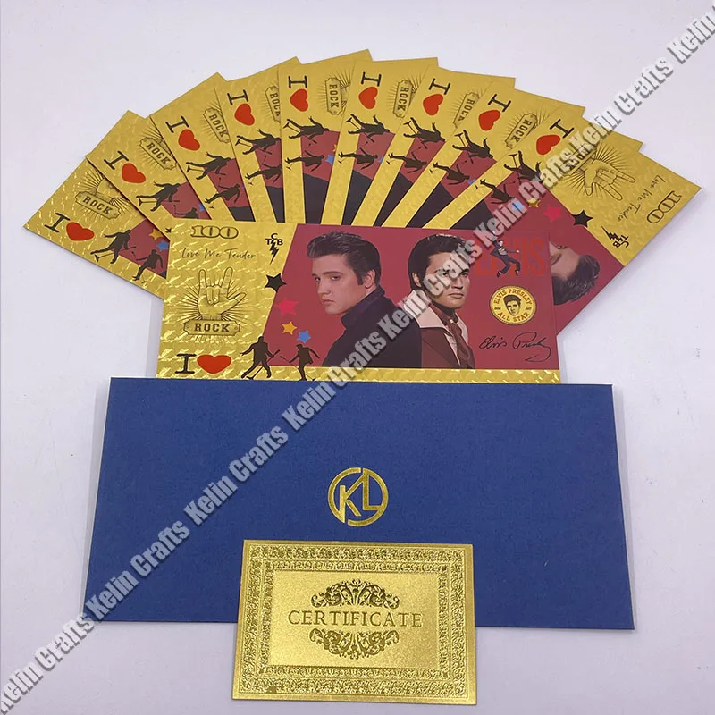 Statele UNITE ale americii cântăreț Elvis Presley 1935-1977 placat cu aur de bancnote Regele Rock N Roll Art Aur de suveniruri card de celebritate colecție Cadou . ' - ' . 0