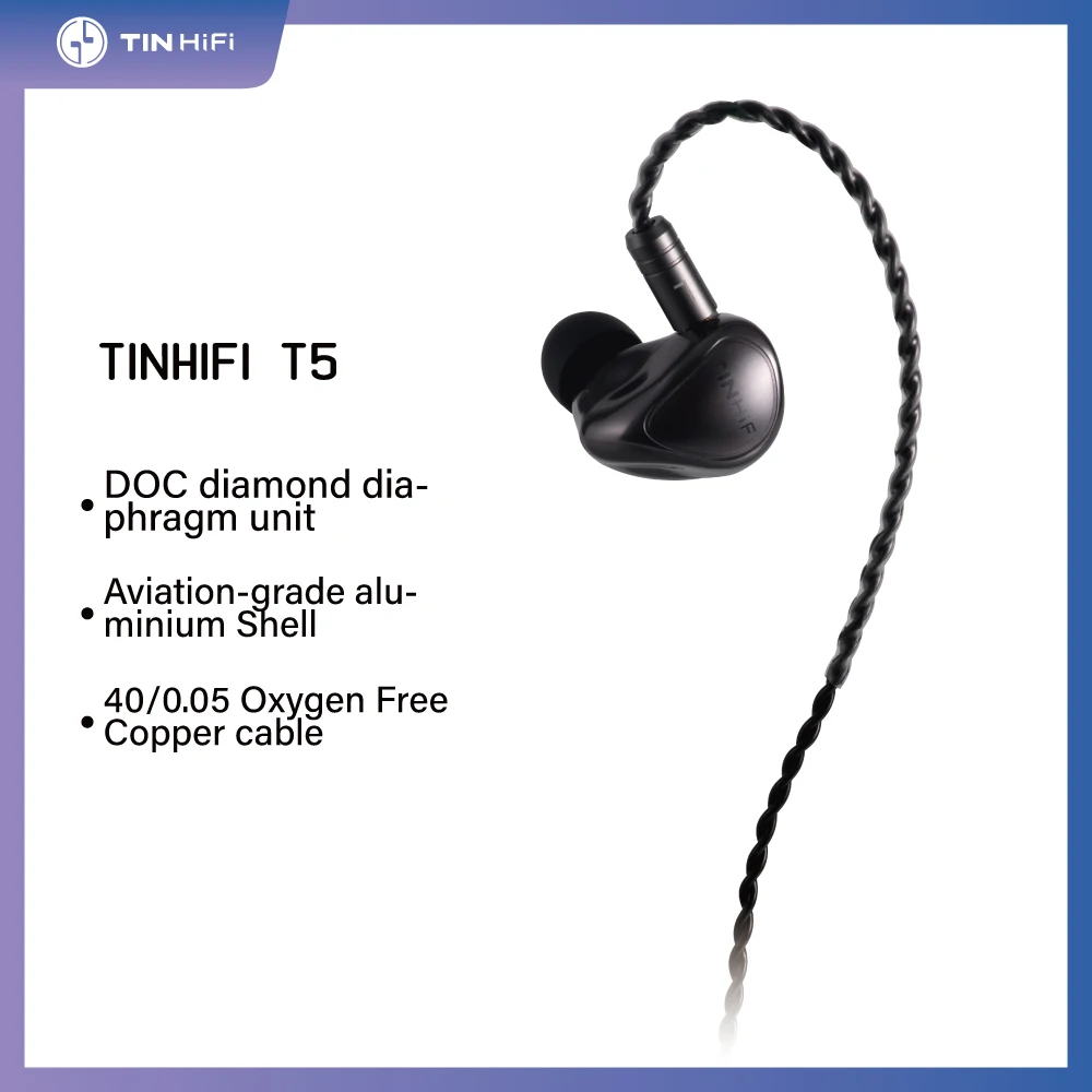 TINHIFI T5 HIFI cu Fir de cel Mai bun În Ureche tamisa. receptionat. Căști Monitor 10mm DOC Driver Bass Muzica Căști cu Detasabila 0.78 mm 2pin Cablu . ' - ' . 0