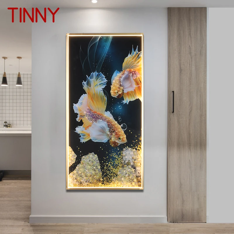 TINNY Lampă de Perete Contemporane Creative Pește de Aur dau CONDUS Sconces Dreptunghi Murală Lumina Pentru Acasă . ' - ' . 0