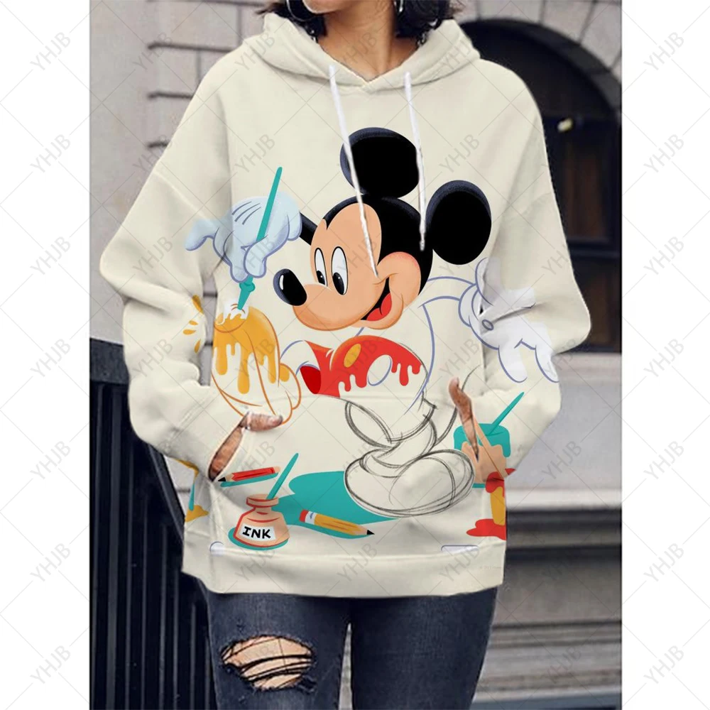 Tricou grafic ' 90 Drăguț Minunat Disney Imprimare de Moda Femei Casual de Toamnă de Primăvară de sex Feminin Pulovere de Desene animate Mickey Mouse Vacanta . ' - ' . 0