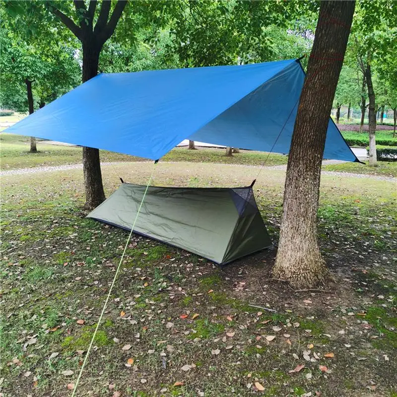 1 Persoană Cort de Camping 210D Nylon Material Super Lumina Impermeabil în aer liber Camping Cort Nailon Backpacking Cort Cu Sac de Depozitare . ' - ' . 1