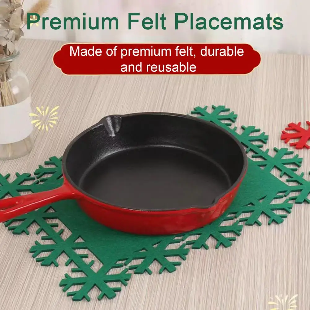 2 buc de Crăciun Placemat Durabile, Reutilizabile Formă de Fulg de nea Coaster pentru Mese Festive Decoratiuni de Masă . ' - ' . 1