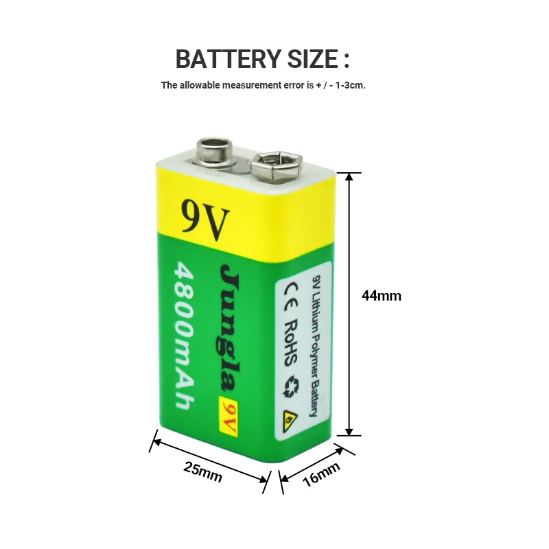 2022 9V 4800mAh Li-ion Baterie Reîncărcabilă USB Micro Baterii de 9 V Litiu pentru Multimetru Microfon cu Control de la Distanță Jucărie KTV Utilizare . ' - ' . 1