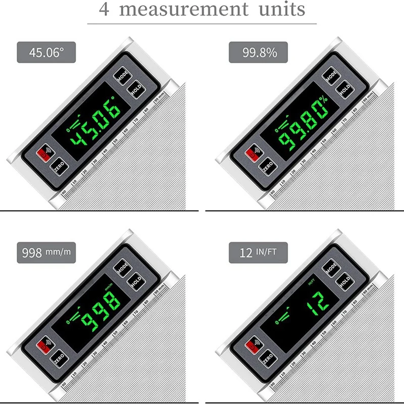 2Pack Digital Unghi Finder Digital de Nivel Indicator Unghi Măsuri 0-90 Și 0-180 Grade Variază de Argint . ' - ' . 1