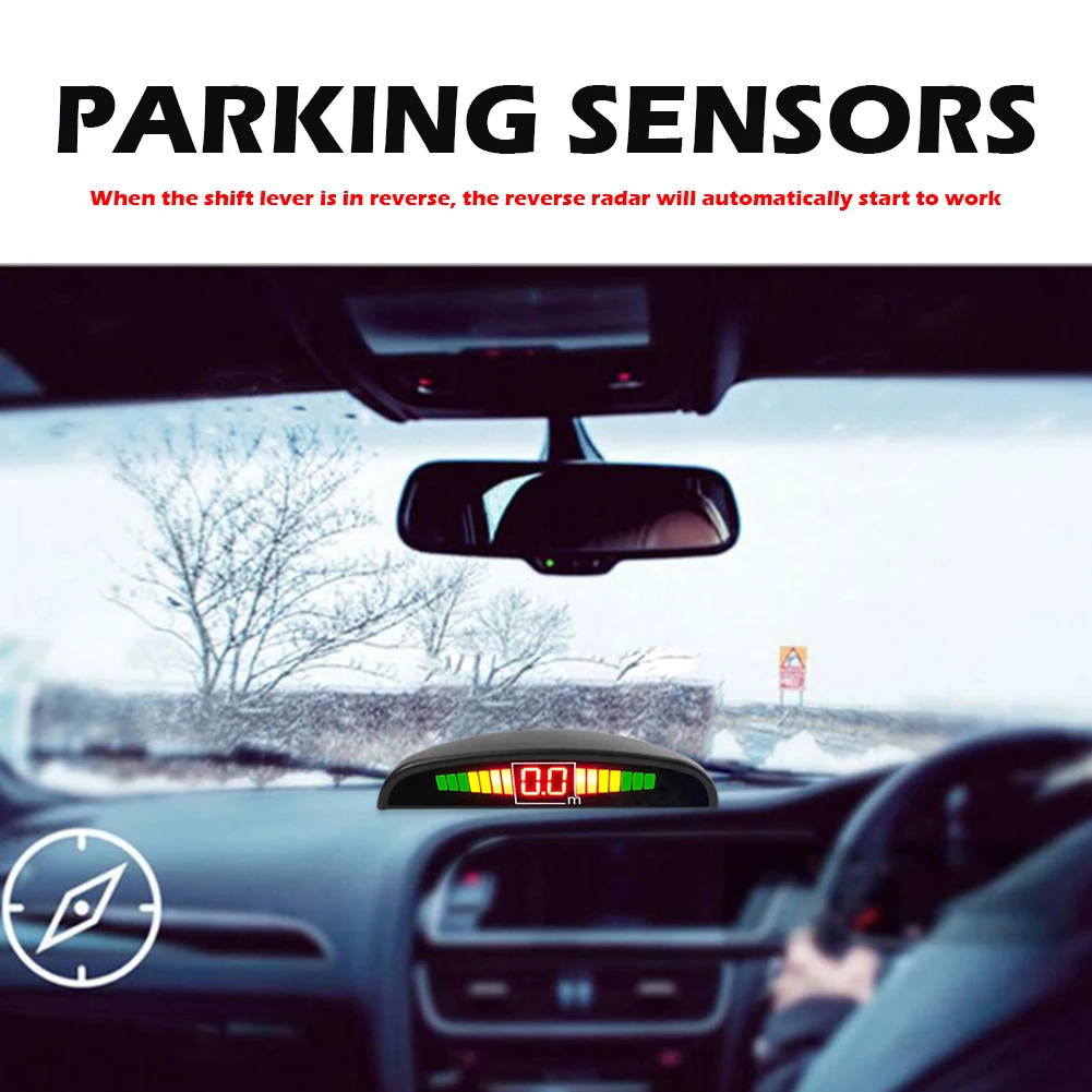 4 Senzori, Display LED Auto Senzor de Parcare Kit-ul de Backup Inversă Radar, Sistemul de monitorizare a . ' - ' . 1