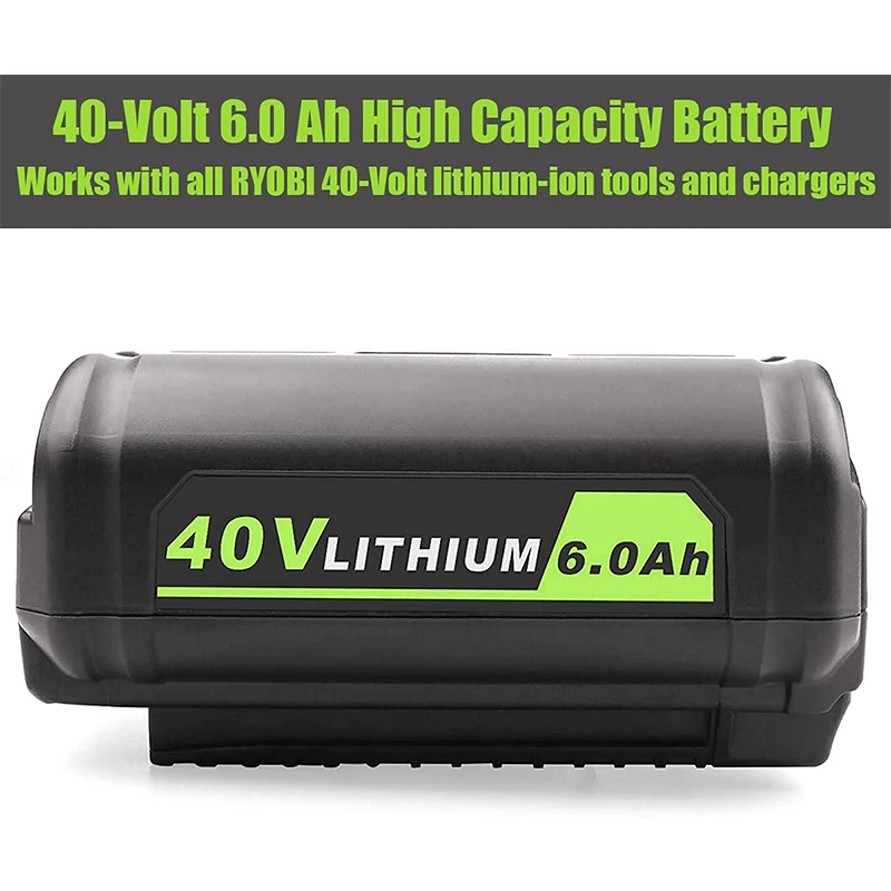 40V 6.0 Ah baterie Reîncărcabilă Litiu-Ion Baterie Pack,pentru Ryobi 40 De Volți de Tuns iarba de Colectare Uneltele electrice fără Fir OP4040 OP4050A Baterie . ' - ' . 1