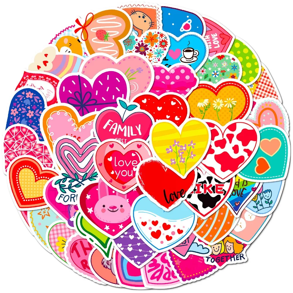 50pcs Desene animate Valentine Dragoste Autocolante Inima Bomboane de Culoare Scrapbooking Jurnal Autocolante Școală Papetărie de Birou Cuplu Cadou . ' - ' . 1