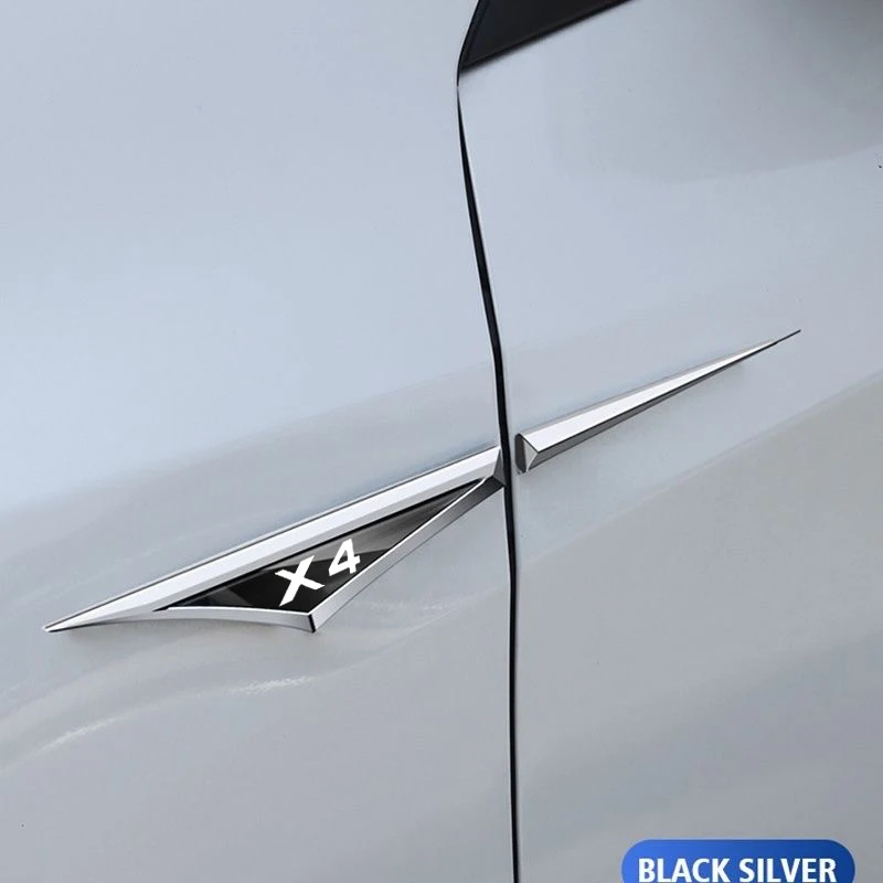 Accesorii auto 2 buc/Set Pentru BMW X4 Masina Fender Metal Autocolant Decorativ Exterior Decalcomanii de Modificare Masina Emblema . ' - ' . 1