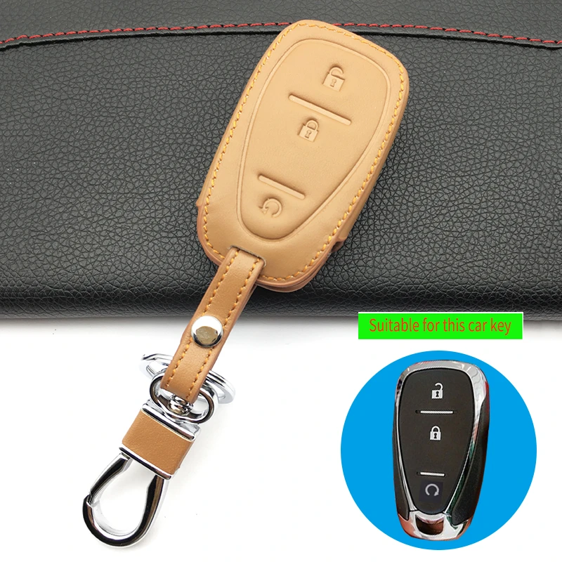 Autentice din piele de cheie de masina acoperi caz, stabilite pentru Chevrolet Laudă moda barbati 3 buton de telecomanda breloc Cheie de Protecție acoperă . ' - ' . 1